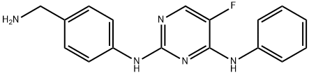 N2-(4-(氨甲基)苯)-5-氟-N4-苯基嘧啶-2,4-二胺 结构式