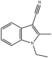 1-乙基-2-甲基-1H-吲哚-3-甲腈 结构式