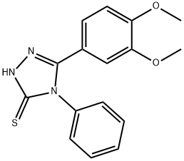 5-(3,4-Dimethoxy-phenyl)-4-phenyl-4H-[1,2,4]triazole-3-thiol 结构式