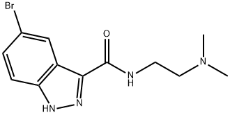 1H-INDAZOLE-3-CARBOXAMIDE, 5-BROMO-N-[2-(DIMETHYLAMINO)ETHYL]- 结构式