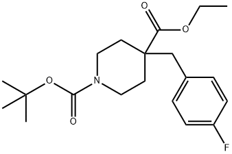 N-BOC-4-(4-氟苄基)哌啶-4-羧酸乙酯 结构式