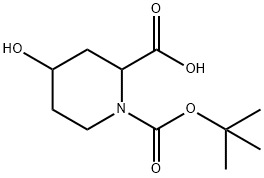 (2R,4S)-BOC-4-羟基哌啶-2-羧酸 结构式