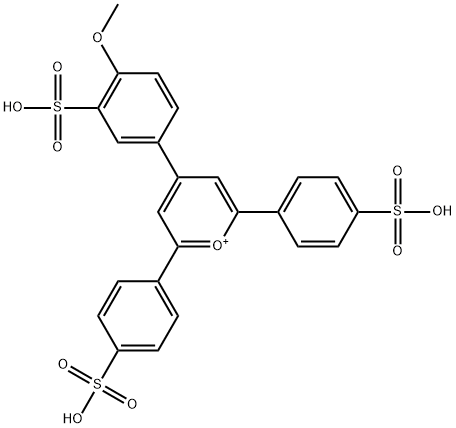 4-(4-methoxy-3-sulfophenyl)-2,6-bis-(4-sulfophenyl)pyrylium 结构式