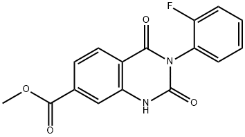 METHYL 3-(2-FLUOROPHENYL)-2,4-DIOXO-1,2,3,4-TETRAHYDROQUINAZOLINE-7-CARBOXYLATE 结构式