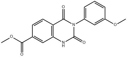 METHYL 3-(3-METHOXYPHENYL)-2,4-DIOXO-1,2,3,4-TETRAHYDROQUINAZOLINE-7-CARBOXYLATE 结构式