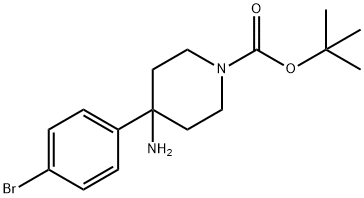 4-氨基-4-(4-溴苯基)-1-(N-BOC)哌啶 结构式