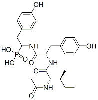 1-(N-(N-acetylisoleucyl)-tyrosyl)amino-2-(4-hydroxyphenyl)ethylphosphonic acid 结构式