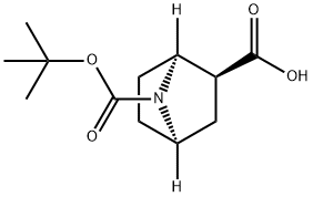 2S-7-氮杂双环[2.2.1]庚烷-2,7-二羧酸 7-叔丁酯 结构式