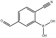 2-氰基-5-甲酰基苯硼酸 结构式