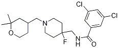 BenzaMide, 3,5-dichloro-N-[[4-fluoro-1-[(tetrahydro-2,2-diMethyl-2H-pyran-4-yl)Methyl]-4-piperidinyl]Methyl]-, (+)- 结构式