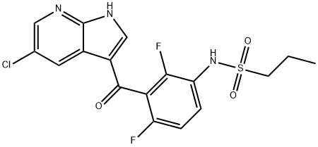N-[3-[(5-氯-1H-吡咯并[2,3-B]吡啶-3-基)羰基]-2,4-二氟苯基]-1-丙磺酰胺 结构式