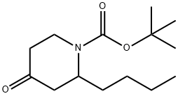 2-丁基-4-氧代哌啶-1-羧酸叔丁酯 结构式