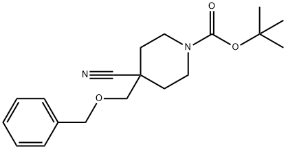 4-氰基-4-[(苯基甲氧基)甲基]-1-哌啶羧酸叔丁酯 结构式