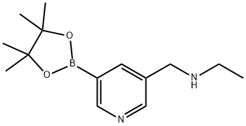 N-((5-(4,4,5,5-四甲基-1,3,2-二氧杂环戊硼烷-2-基)吡啶-3-基)甲基)乙胺 结构式