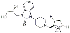 2H-BenziMidazol-2-one, 1-[(2R)-2,3-dihydroxypropyl]-1,3-dihydro-3-[1-[(1R,3S,4S)-spiro[bicyclo[2.2.1]heptane-2,1'-cyclopropan]-3-ylMethyl]-4-piperidinyl]- 结构式