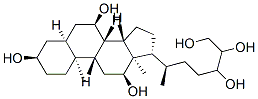 (3R,5S,7R,8S,9S,10S,12S,13R,14S,17R)-10,13-dimethyl-17-[(2R)-5,6,7-trihydroxyheptan-2-yl]-2,3,4,5,6,7,8,9,11,12,14,15,16,17-tetradecahydro-1H-cyclopenta[a]phenanthrene-3,7,12-triol 结构式