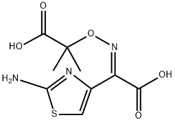 2-氨基-Α-((1-羧基-1-甲基乙氧)亚氨基)-4-噻唑乙酸 结构式