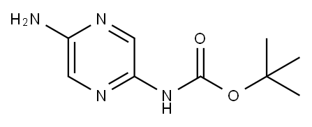 叔丁基(5-氨基吡嗪-2-基)氨基甲酸叔丁酯 结构式