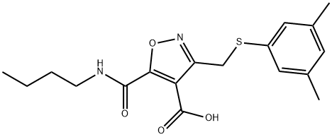 4-Isoxazolecarboxylic  acid,  5-[(butylamino)carbonyl]-3-[[(3,5-dimethylphenyl)thio]methyl]- 结构式