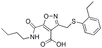 4-Isoxazolecarboxylic  acid,  5-[(butylamino)carbonyl]-3-[[(2-ethylphenyl)thio]methyl]- 结构式