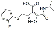 4-Isoxazolecarboxylic  acid,  3-[[(2-fluorophenyl)thio]methyl]-5-[[(1-methylethyl)amino]carbonyl]- 结构式