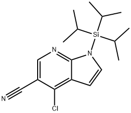 4-氯-1-[三(1-甲基乙基)硅酯]-1H-吡咯并[2,3-B]吡啶-5-甲腈 结构式