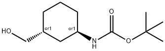 反式-3-(BOC-氨基)环己烷甲醇 结构式