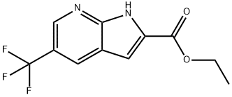 5-(三氟甲基)-1H-吡咯并[2,3-B]吡啶-2-羧酸乙酯 结构式