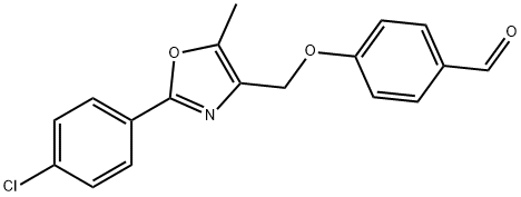 4-{[2-(4-chlorophenyl)-5-methyl-1,3-oxazol-4-yl]methoxy}benzaldehyde 结构式