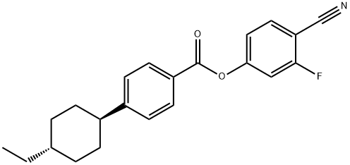 反,反-4-(4-乙基环己基)苯甲酸-4-氰基-3-氟苯酯 结构式