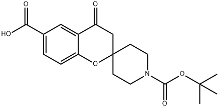 6-羧基-4-氧代螺[苯并二氢吡喃-2,4-哌啶]-1-羧酸叔丁酯 结构式