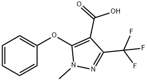 1-METHYL-5-PHENOXY-3-(TRIFLUOROMETHYL)-1H-PYRAZOLE-4-CARBOXYLIC ACID 结构式