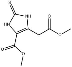 1H-Imidazole-4-acetic acid, 2,3-dihydro-5-(methoxycarbonyl)-2-thioxo-, methyl ester 结构式