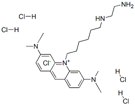 Acridinium, 10-(6-((2-aminoethyl)amino)hexyl)-3,6-bis(dimethylamino)-,  chloride, tetrahydrochloride 结构式