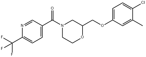 METHANONE, [2-[(4-CHLORO-3-METHYLPHENOXY)METHYL]-4-MORPHOLINYL][6-(TRIFLUOROMETHYL)-3-PYRIDINYL]- 结构式