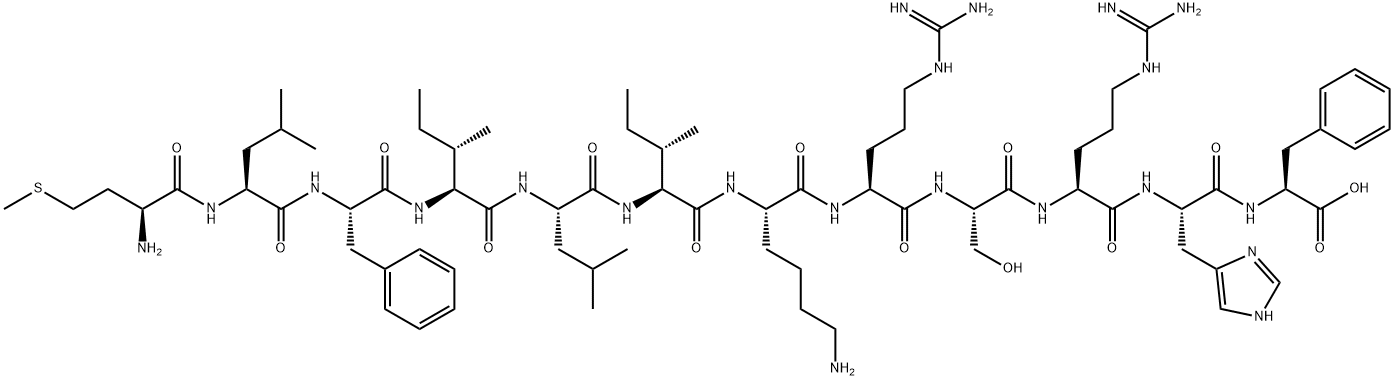 methionyl-leucyl-phenylalanyl-isoleucyl-lysyl-arginyl-seryl-arginyl-histidyl-phenylalanine 结构式