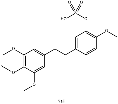 PHENOL, 2-METHOXY-5-[2-(3,4,5-TRIMETHOXYPHENYL)ETHYL]-, 1-(HYDROGEN SULFATE), SODIUM SALT 结构式