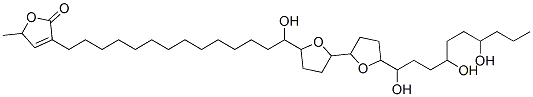 3-[14-Hydroxy-14-[octahydro-5'-(1,4,7-trihydroxydecyl)[2,2'-bifuran]-5-yl]tetradecyl]-5-methyl-2(5H)-furanone 结构式