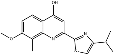 2-(4-异丙基噻唑-2-基)-7-甲氧基-8-甲基喹啉-4-醇 结构式