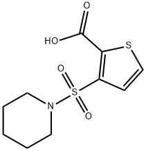 3-(哌啶-1-磺酰基)噻吩-2-羧酸 结构式