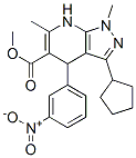 methyl 3-cyclopentyl-4,7-dihydro-1,6-dimethyl-4-(3-nitrophenyl)pyrazolo(3,4-b)pyridine-5-carboxylate 结构式