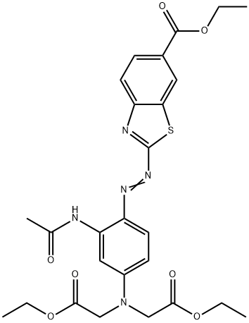 2-[2-Acetylamino-4-[bis(ethoxycarbonylmethyl)amino]phenylazo]benzothiazole-6-carboxylic acid ethyl ester 结构式