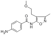 5-(p-Aminobenzamido)-4-(2-methoxyethyl)-3-methylisoxazole 结构式