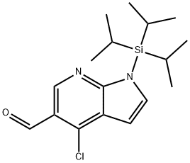 4-氯-1-[三(1-甲基乙基)硅酯]-1H-吡咯并[2,3-B]吡啶-5-甲醛 结构式