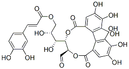 6-O-[2-(3,4-Dihydroxyphenyl)ethenylcarbonyl]-2-O,3-O-(4,4',5,5',6,6'-hexahydroxy[1,1'-biphenyl]-2,2'-diylbiscarbonyl)-D-glucose 结构式