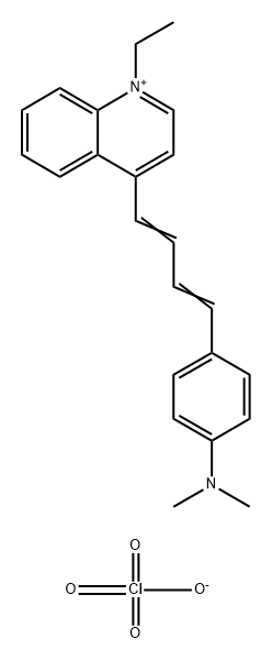 4-(4-(4-(二甲基亚氨基)苯基)-1,3-丁二烯基)-1-乙基喹啉高氯酸盐 结构式