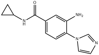 3-氨基-N-环丙基-4-(1-咪唑)苯甲酰胺 结构式