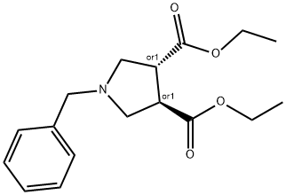 (3R,4R)-1-苄基四氢吡咯-3,4-二甲酸乙酯 结构式