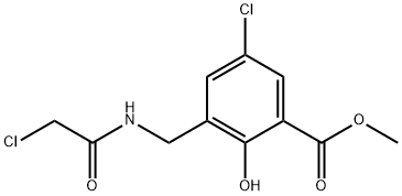 5-氯-3-[(2-氯乙烷酰基氨基)甲基]-2-羟基-苯甲酸甲酯 结构式