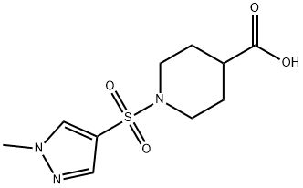 1-((1-甲基-1H-吡唑-4-基)磺酰基)哌啶-4-羧酸 结构式